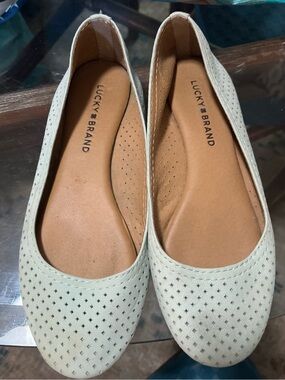 Lucky Brand Mint Green Perforated Ballet Flats